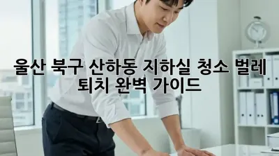 울산 북구 산하동 지하실 청소: 벌레 퇴치 완벽 가이드